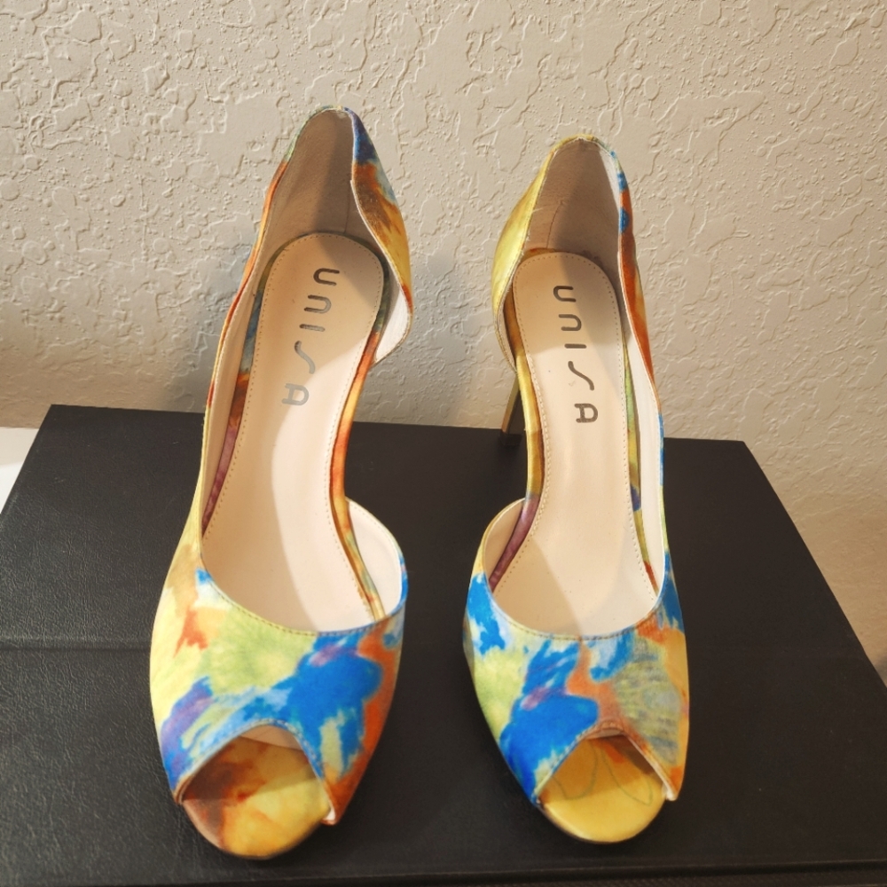 Unisa Multicolor Peep Toe Heels